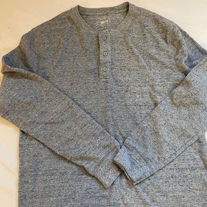 Men’s thermal Henley shirt.